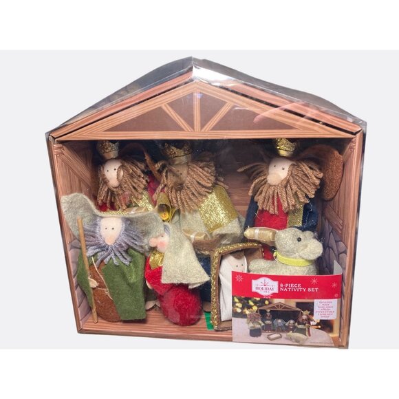 Holiday Time Other - Holiday Time 8 Piece Nativity Set Mary Baby Jesus Joseph 3 Wise Men Sheep